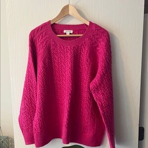 Macys On 34th Fuchsia Cable Knit Sweater Sz XXL
